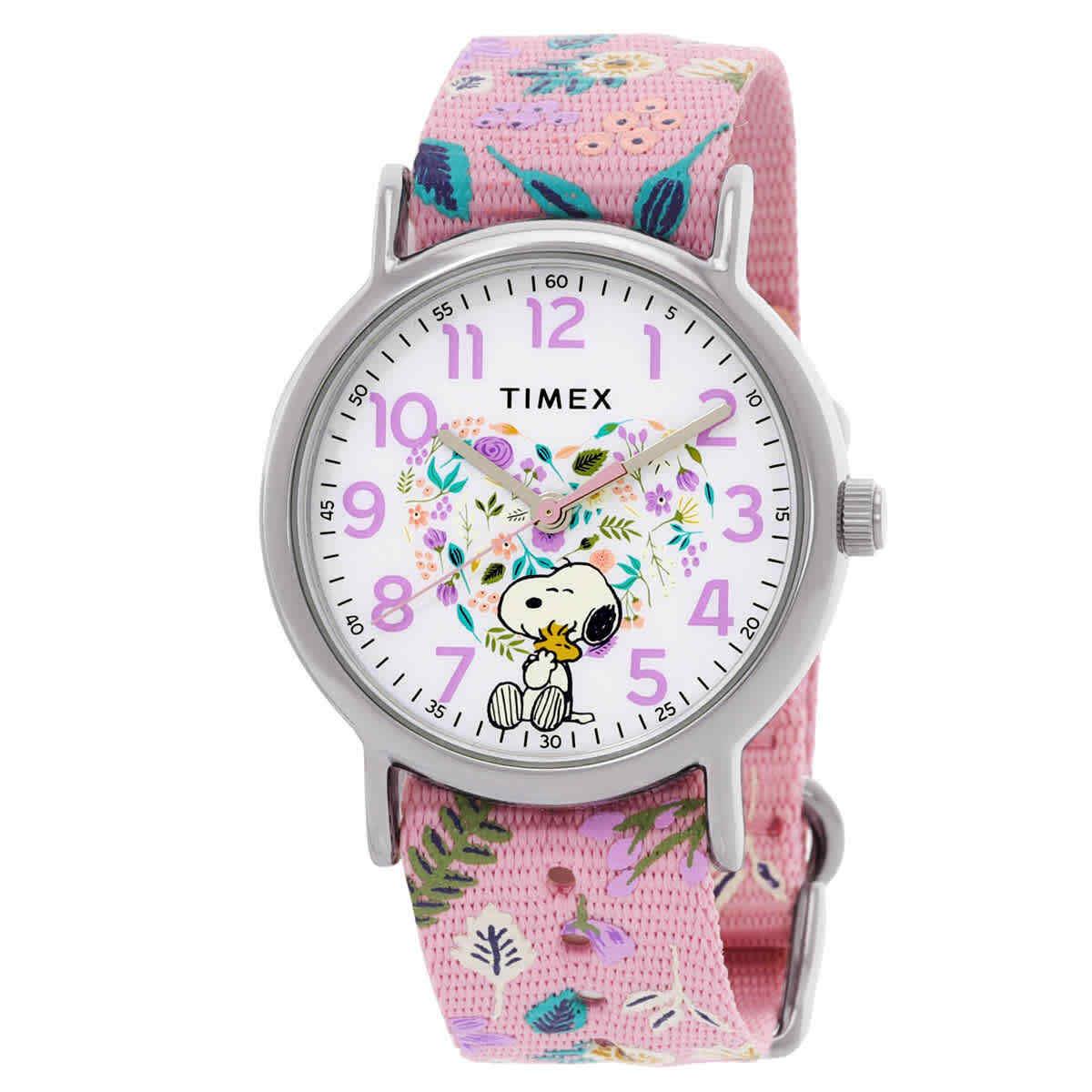 Timex Weekender X Peanuts Quartz White Dial Ladies Watch TW2V77800