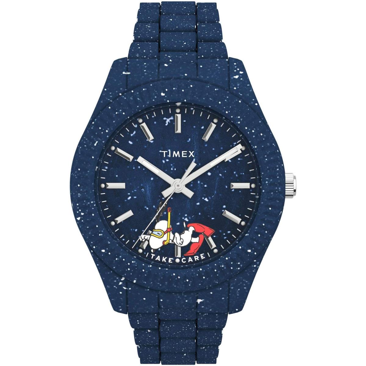 Timex Waterbury Ocean x Peanuts 41mm Recycled Dark Blue Watch - Blue