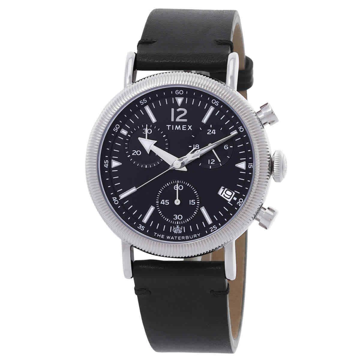 Timex Waterbury Standard Chronograph Quartz Black Dial Men`s Watch TW2W20600