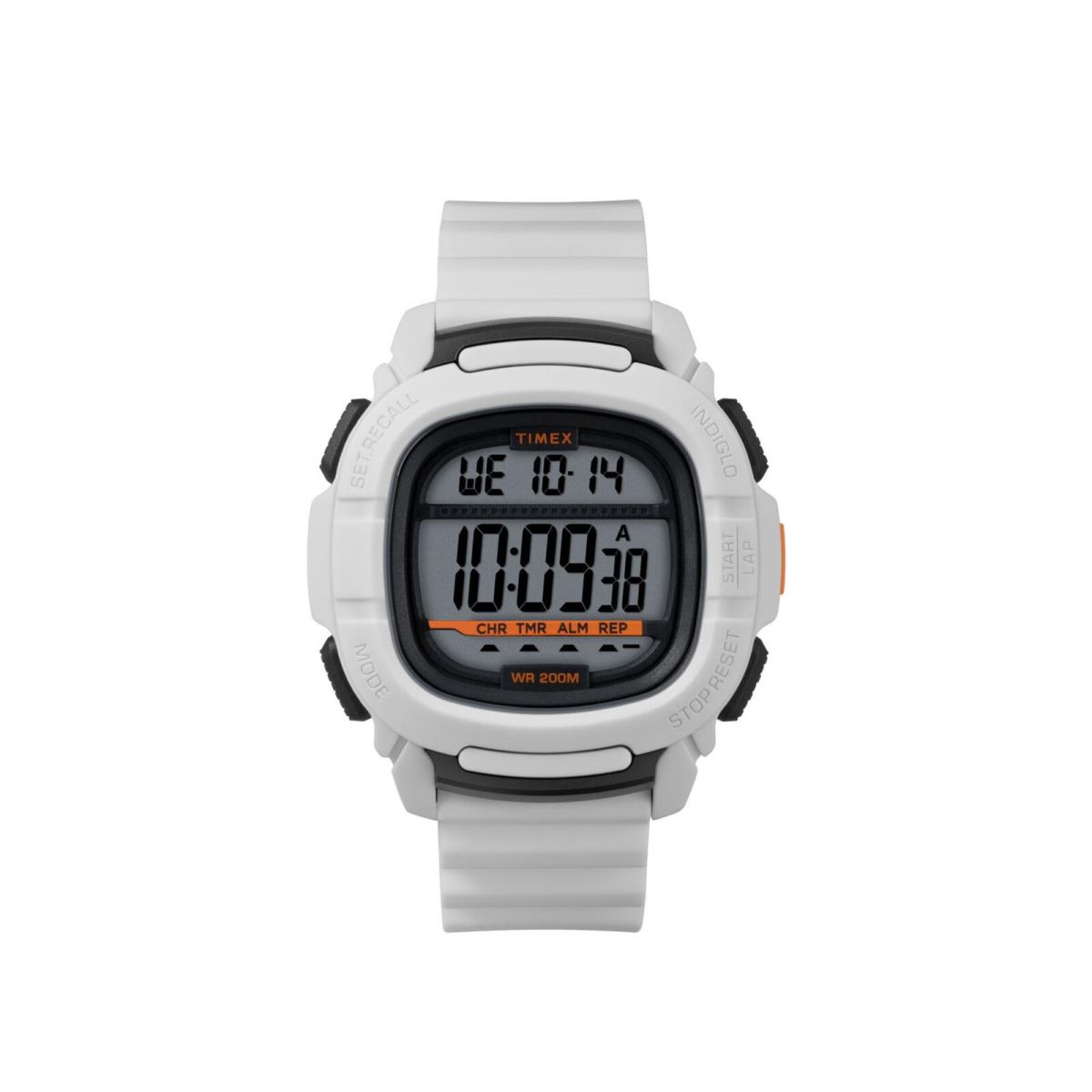 Timex Boost Shock 47mm Resin-silicone Strap White/orange Watch TW5M264009J