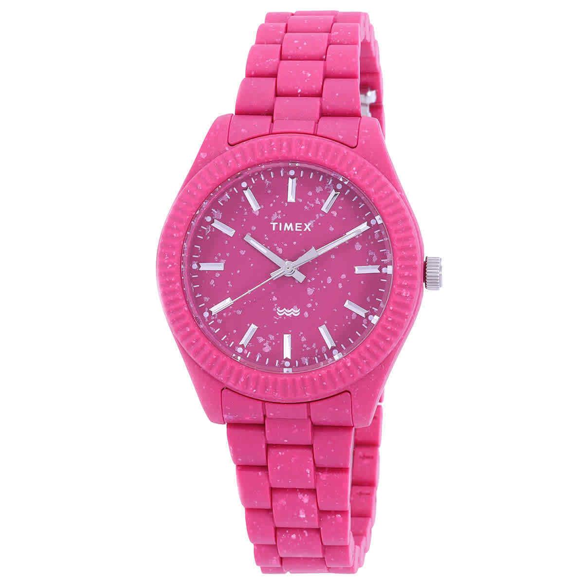 Timex Legacy Ocean Quartz Pink Dial Ladies Watch TW2V77200 - Dial: Pink, Band: Pink, Bezel: Pink