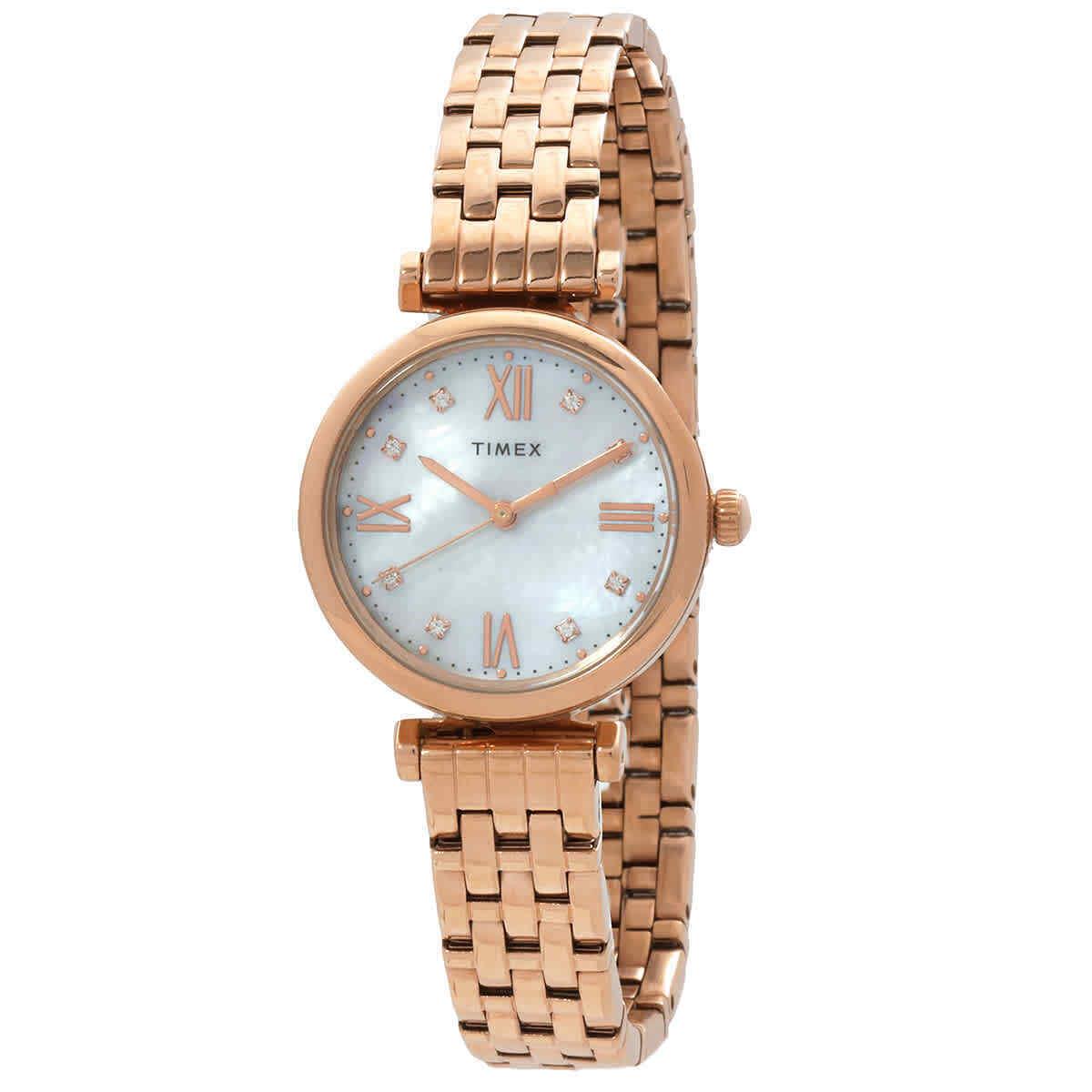 Timex Parisienne Quartz Crystal Mop Dial Ladies Watch TW2T78800