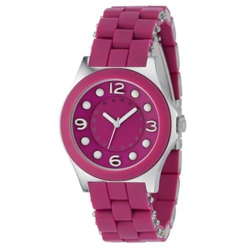 Marc Jacobs Magenta Pink Silicone Wrapped Stainless Steel Band WATCH-MBM2504