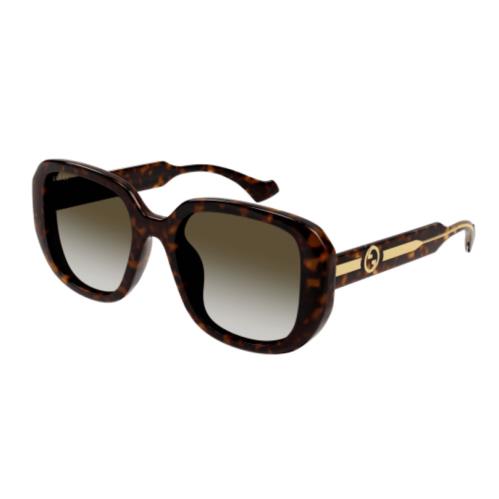 Gucci GG1557SK 002 Havana/brown Gradient Oversized Square Women`s Sunglasses