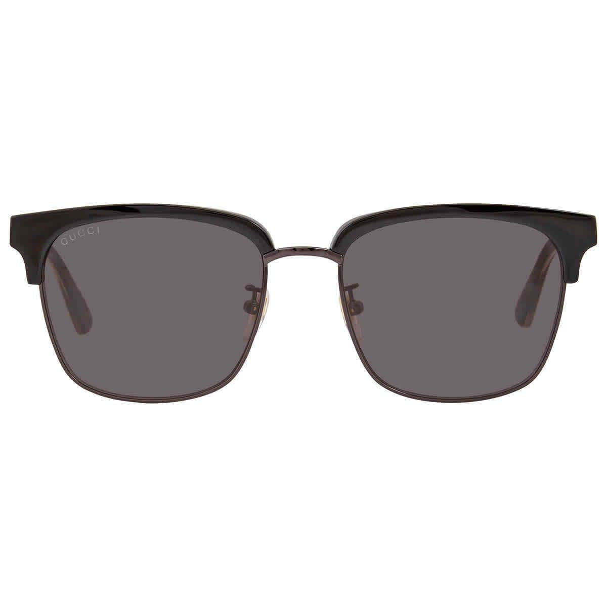 Gucci Grey Square Men`s Sunglasses GG0382S 001 56 GG0382S 001 56