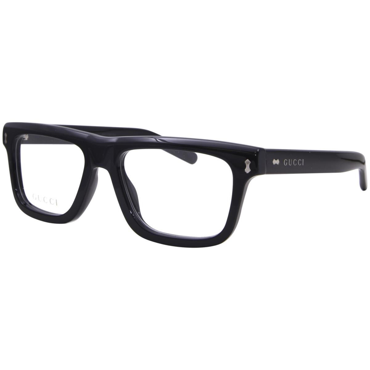 Gucci GG1525O 001 Eyeglasses Frame Men`s Black Full Rim Rectangle Shape 54mm