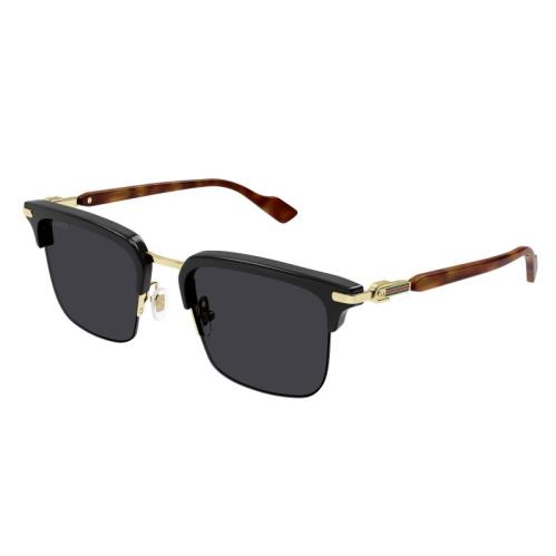 Gucci GG1363S 001 Sunglasses Eyewear Unisex 53 20 Black Brown Gold Square