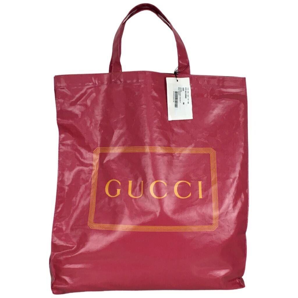 Gucci Women s Tote Bag Signature Gucci Logo Print Pink Color Sz M DM35