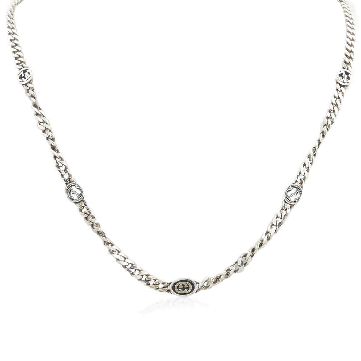 Gucci Interlocking G Link Necklace In Sterling Silver