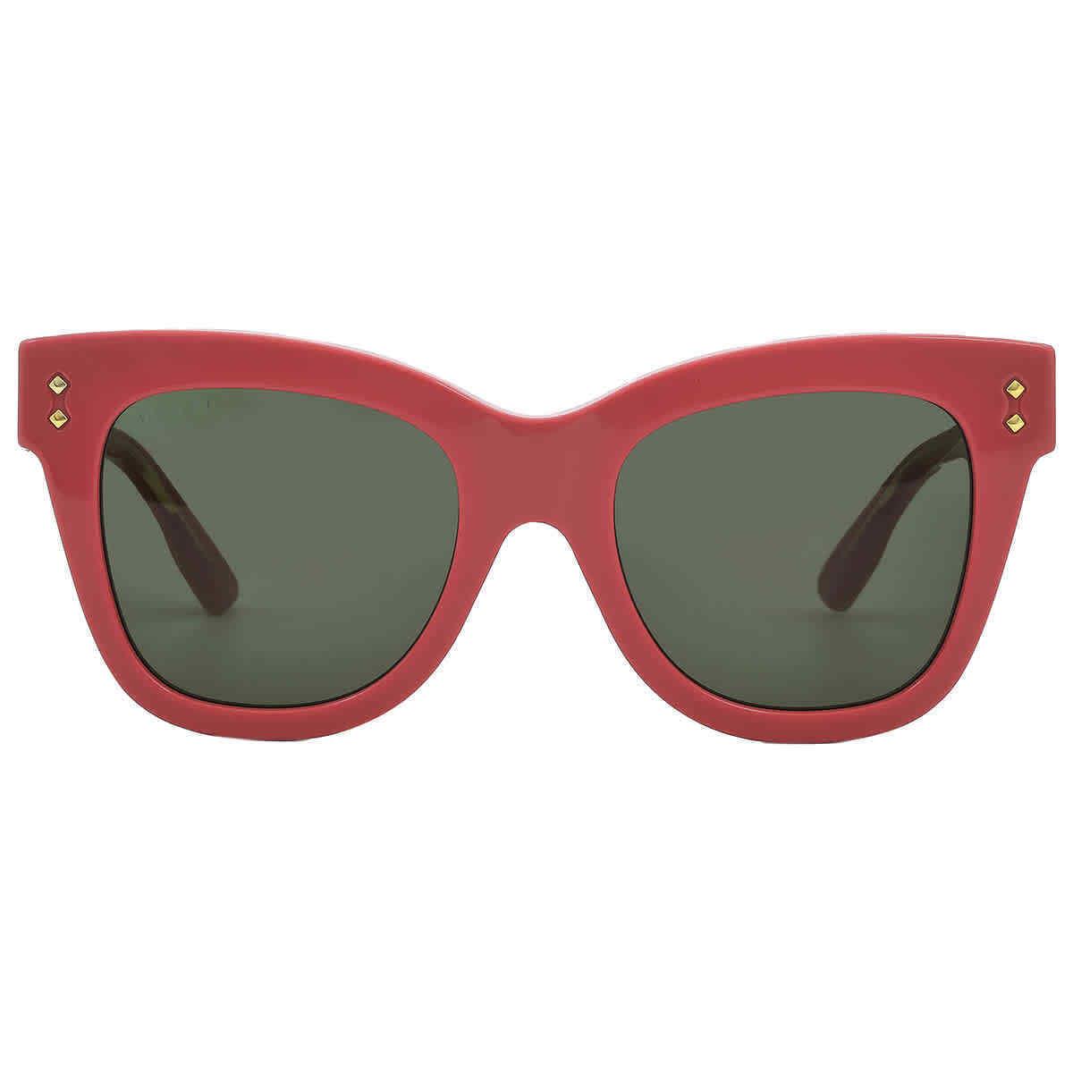 Gucci Green Square Ladies Sunglasses GG1082S 004 52 GG1082S 004 52