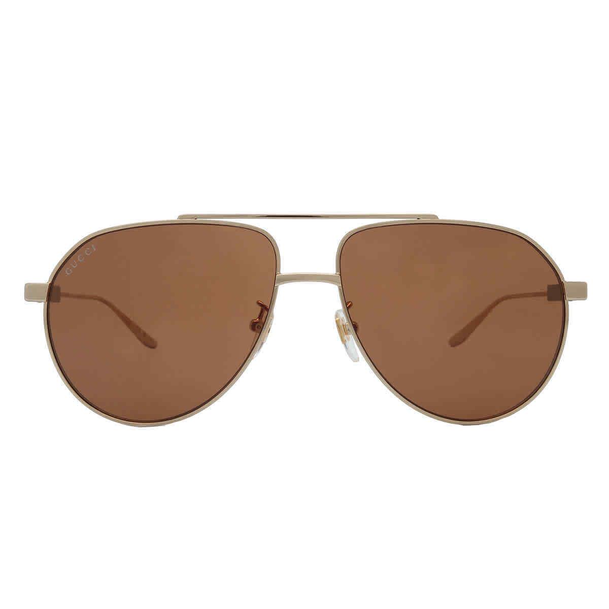 Gucci Brown Pilot Men`s Sunglasses GG1311S 004 61 GG1311S 004 61