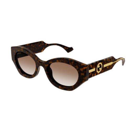 Gucci GG1553S 002 Havana/brown Gradient Oversized Square Women`s Sunglasses