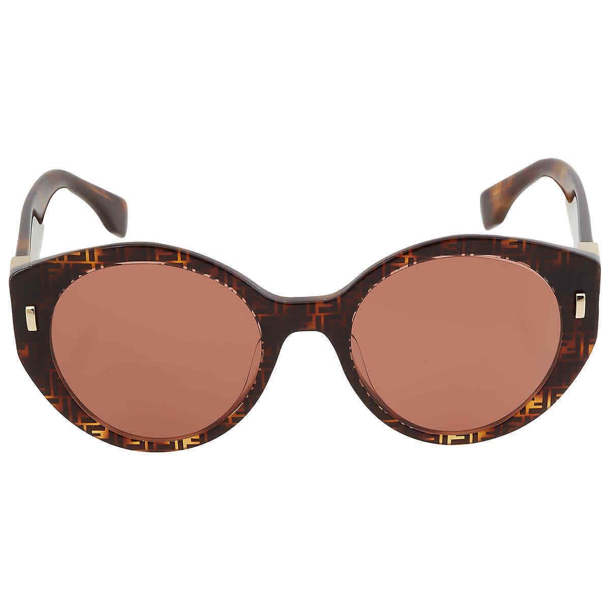 Fendi Bordeaux Oval Ladies Sunglasses FE40037U 55S 55 FE40037U 55S 55