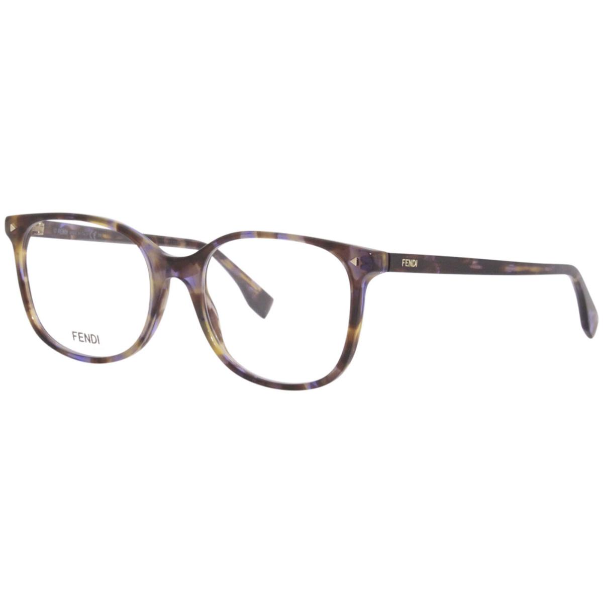 Fendi FF-0387 Hkz Eyeglasses Frame Women`s Violet Havana Full Rim Square 53mm