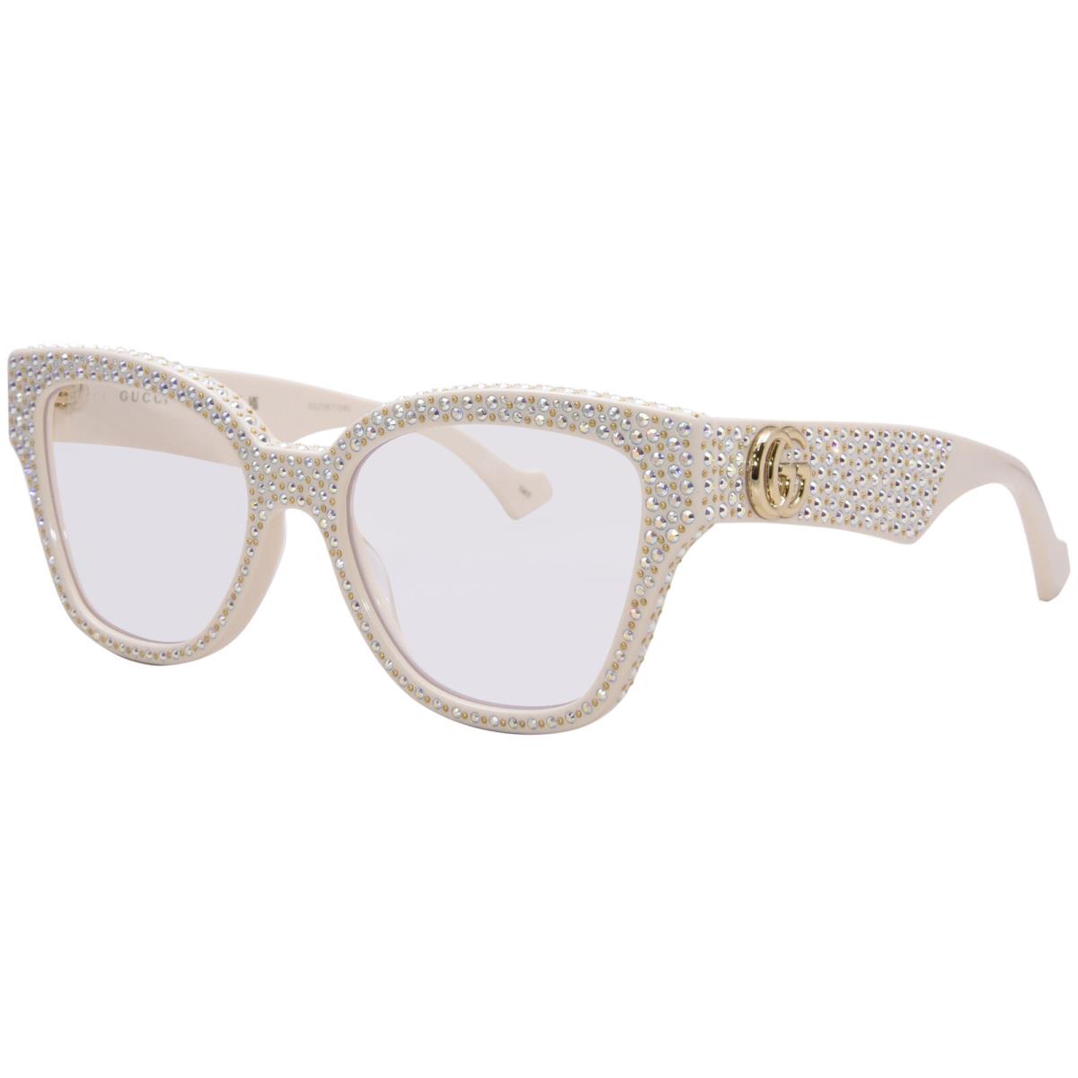 Gucci GG1424S 001 Sunglasses Women`s Ivory/transparent Square Shape 54mm