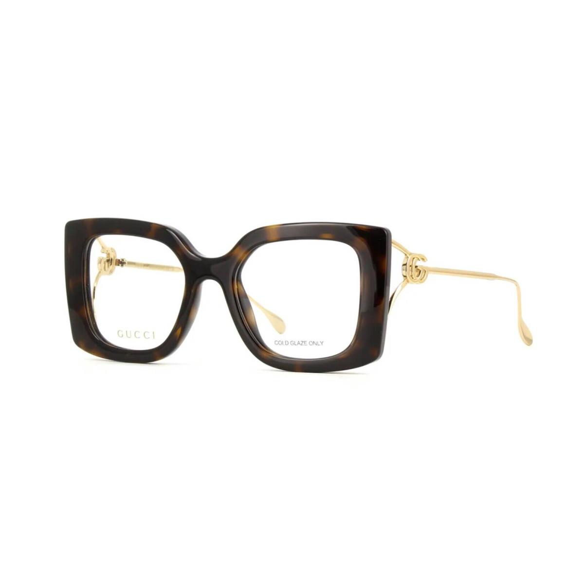 Gucci GG1567O Dark Havana and Gold 002 Eyeglasses