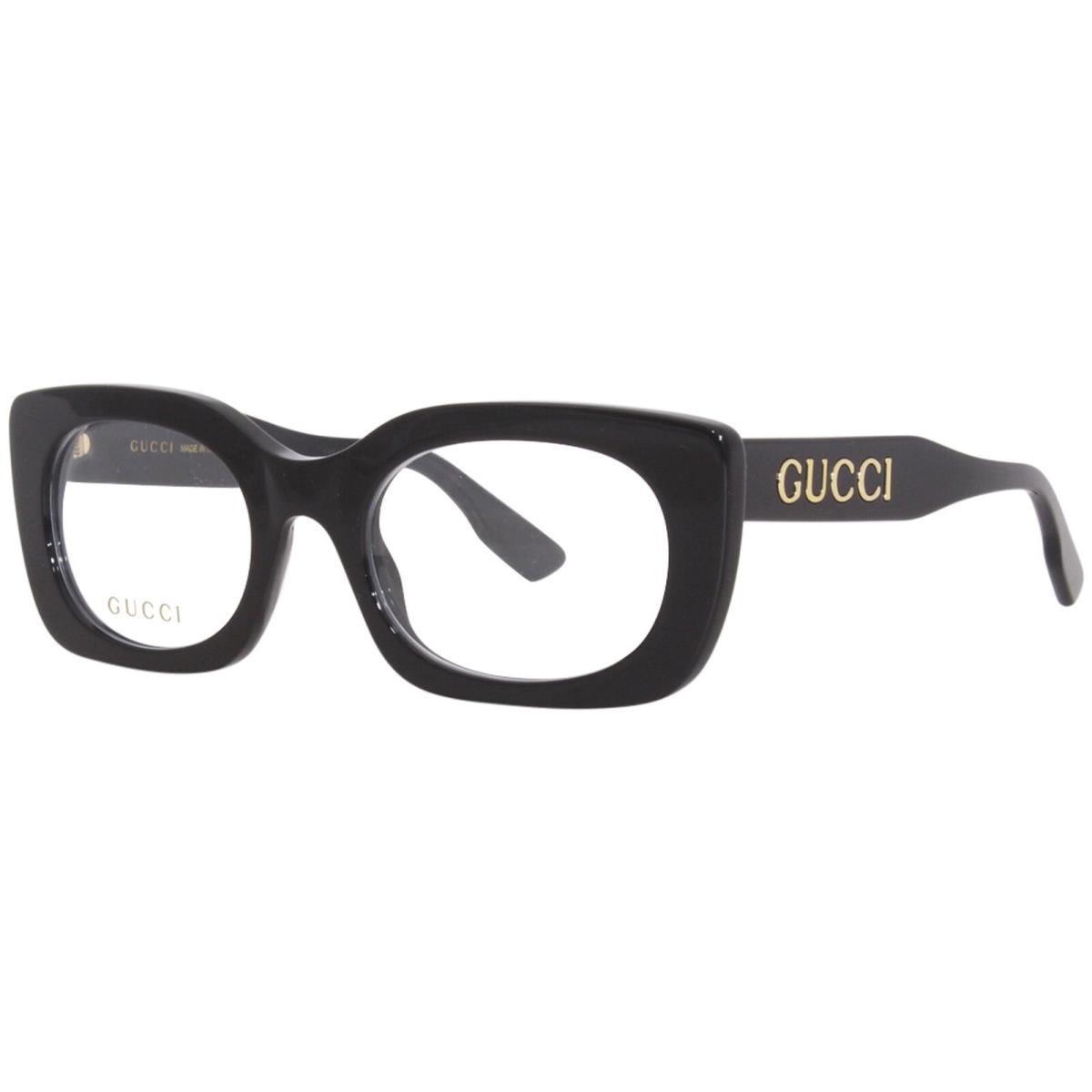 Gucci GG1154O 001 Eyeglasses Frame Women`s Black Full Rim Rectangle Shape 53mm