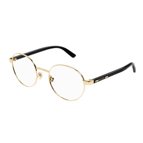 Gucci GG1585O 001 Gold/black Round Men`s Eyeglasses