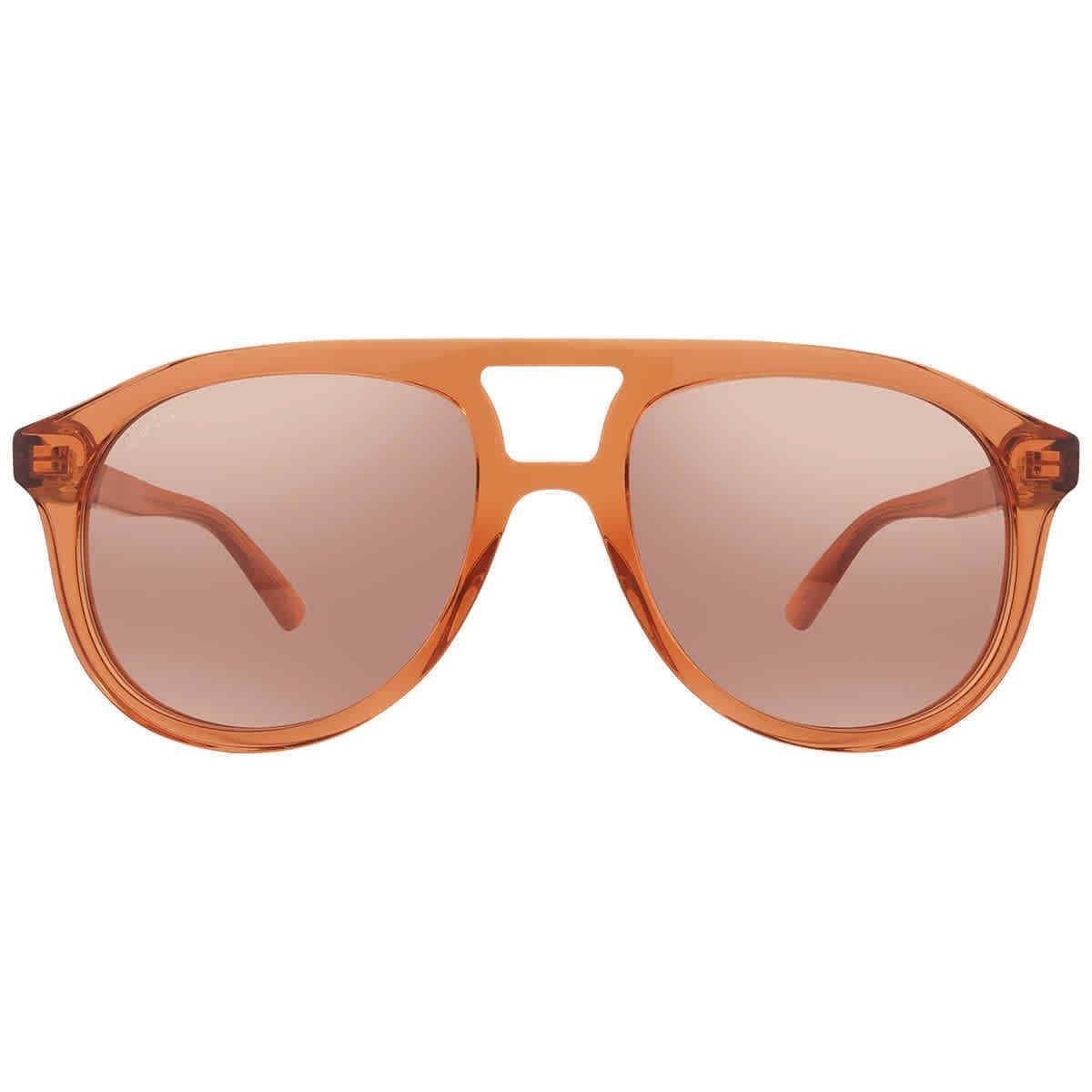 Gucci Orange Pilot Men`s Sunglasses GG1320S 002 54 GG1320S 002 54