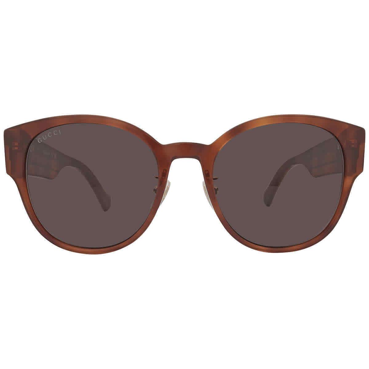 Gucci Brown Oval Ladies Sunglasses GG1304SK 004 56 GG1304SK 004 56