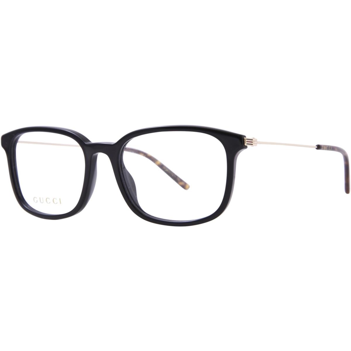 Gucci GG1577O 005 Eyeglasses Men`s Black/gold Full Rim Rectangle Shape 54mm