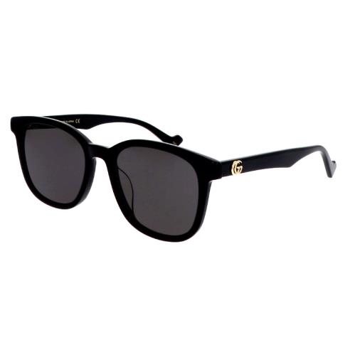 Gucci Sunglasses Logo GG1001SK 001 Black Gray Rectangle Women Sunglasses