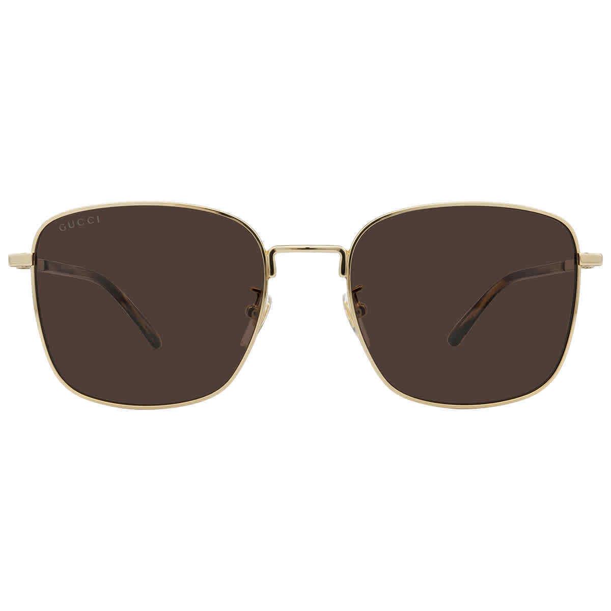 Gucci Brown Square Men`s Sunglasses GG1350S 002 58 GG1350S 002 58