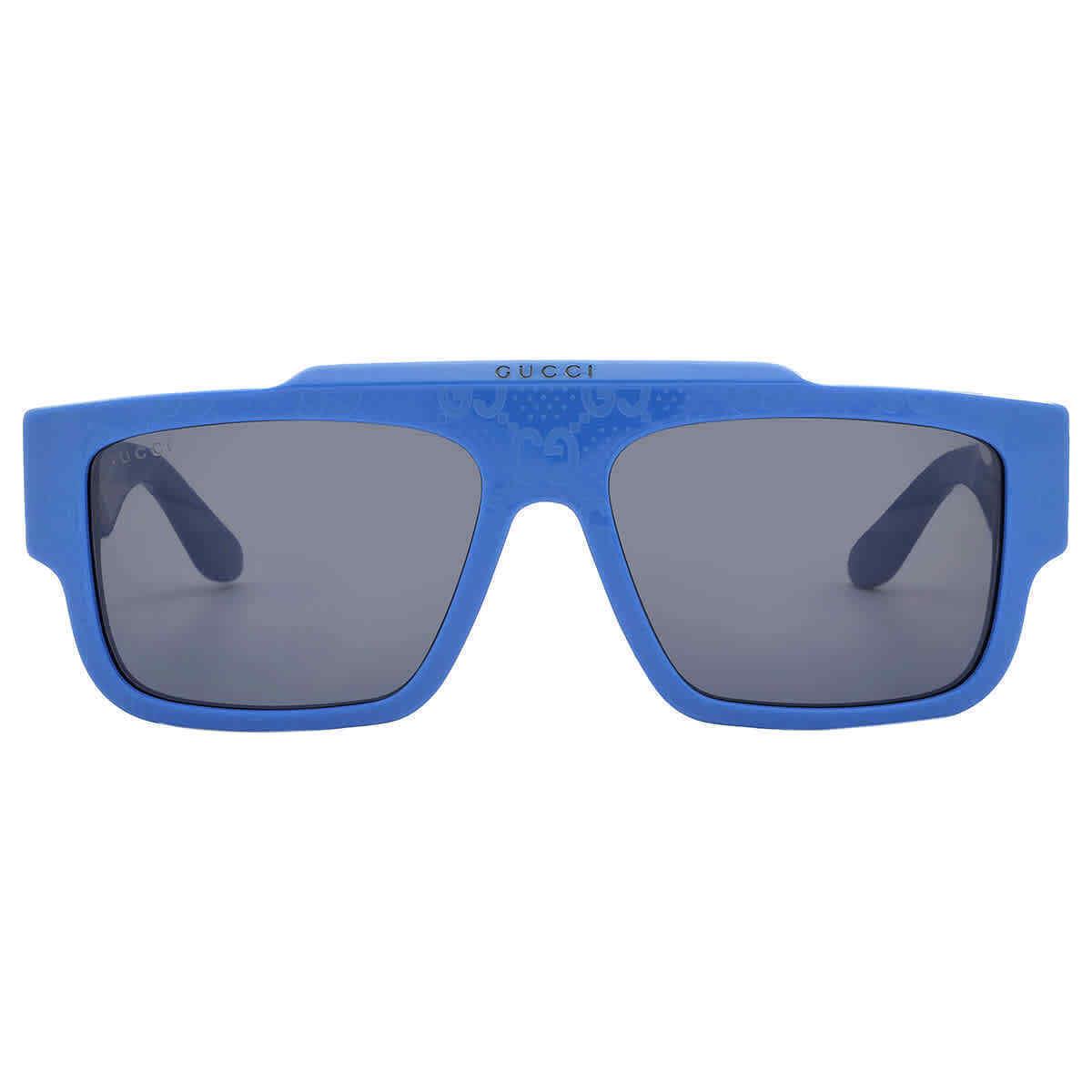 Gucci Blue Browline Men`s Sunglasses GG1460S 008 56 GG1460S 008 56