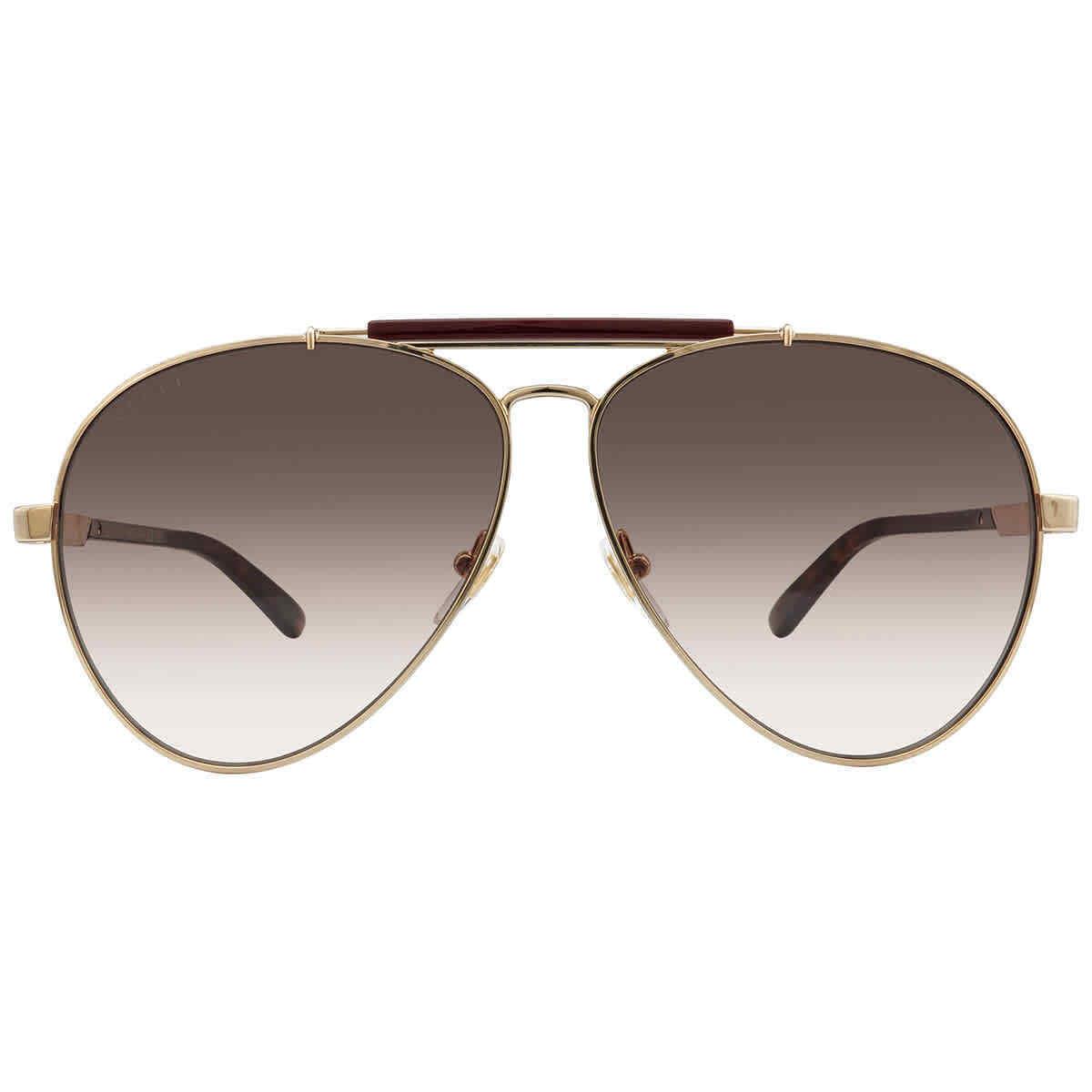 Gucci Brown Gradient Pilot Men`s Sunglasses GG1287S 002 61 GG1287S 002 61