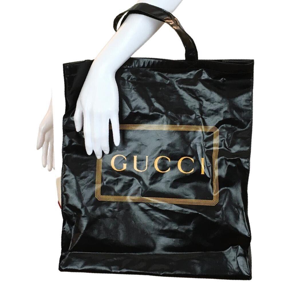 Gucci Women s Tote Bag Signature Gucci Logo Print Black Color Sz M DM36