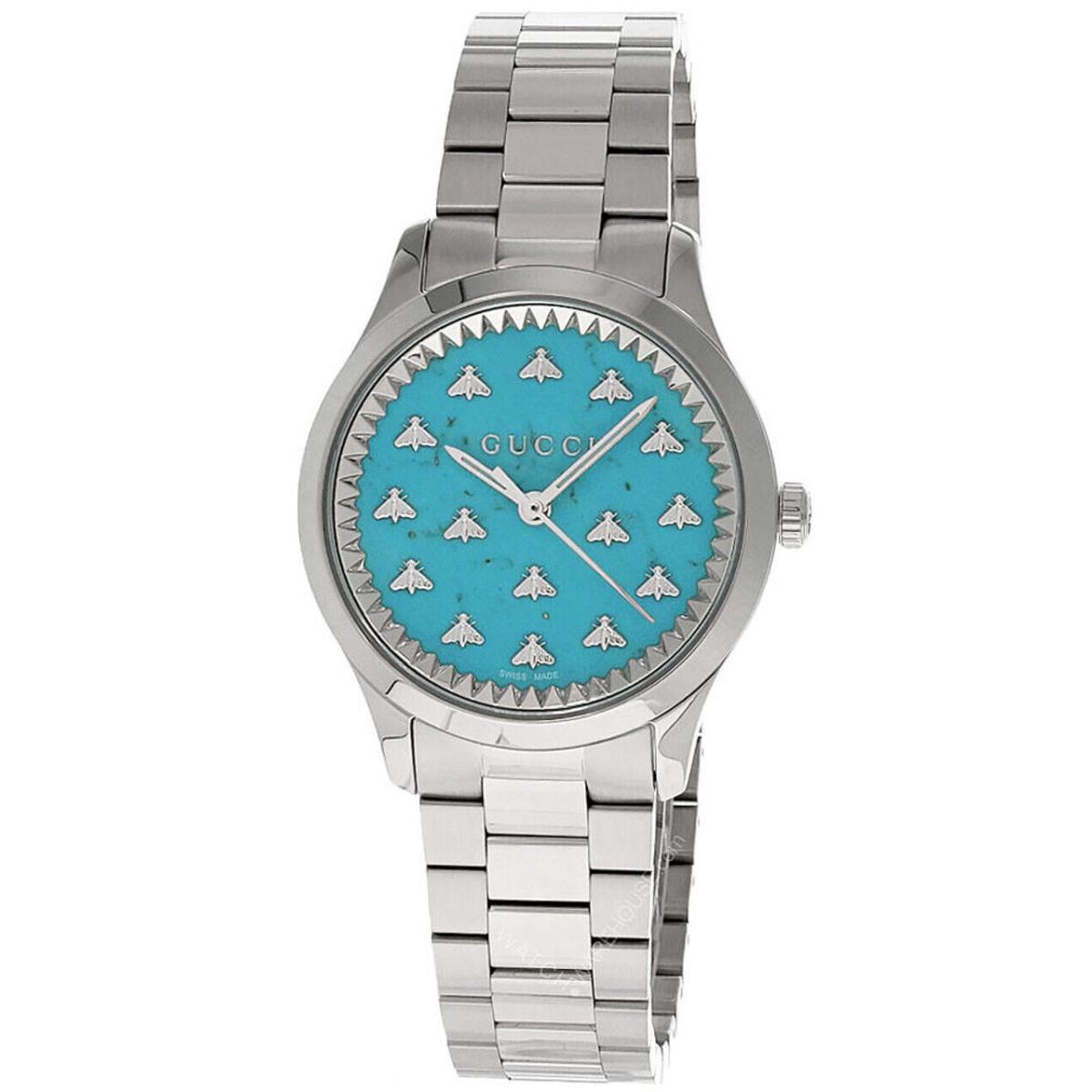 Gucci G-timeless Quartz 32MM Turquoise Stone Dial Unisex Watch YA1265044