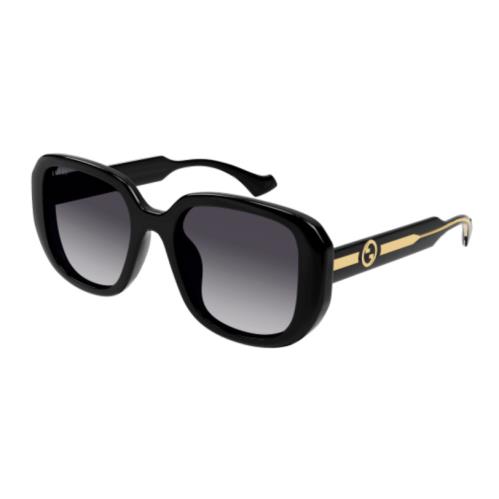 Gucci GG1557SK 001 Black/grey Gradient Oversized Square Women`s Sunglasses