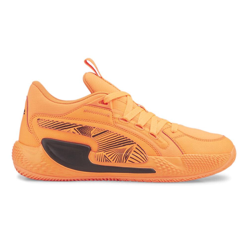 Puma Court Rider Choas Laser Basketball Mens Orange Sneakers Athletic Shoes 378 - Orange