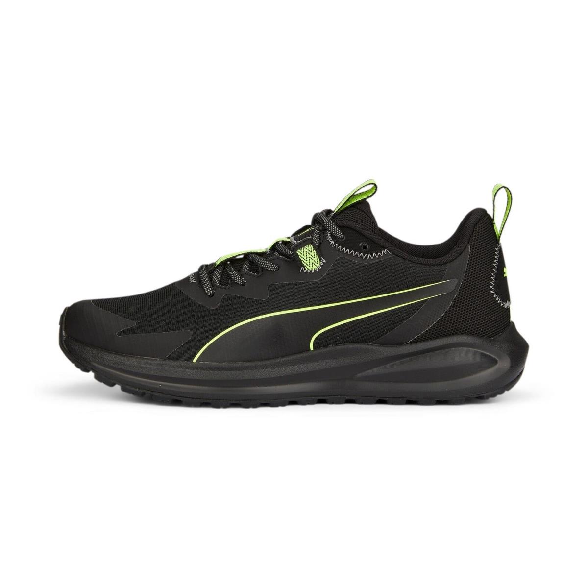 376961-01 Mens Puma Twitch Runner Trail - Black/Lime Squeeze