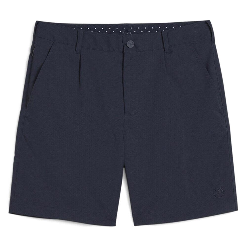 Puma Ap X Pleated Shorts Mens Blue Casual Athletic Bottoms 62394501