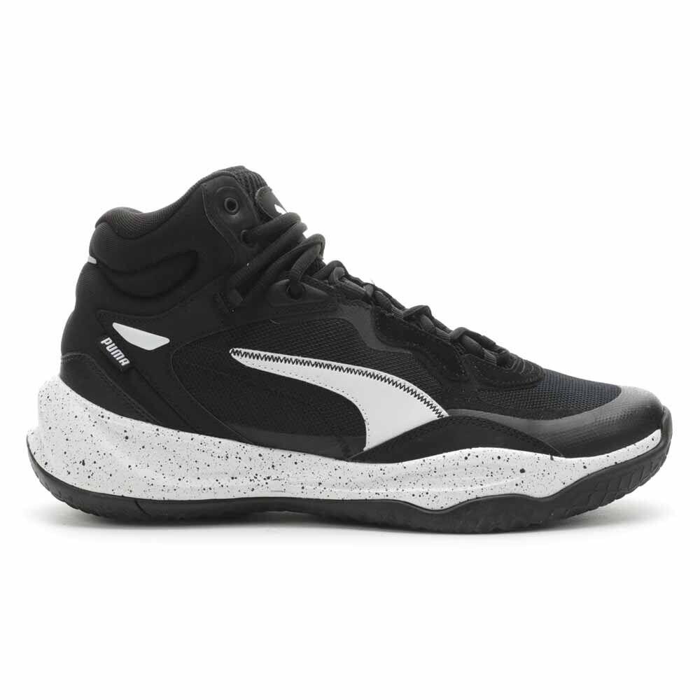 Puma Playmaker Pro Mid Splatter Basketball Mens Black Sneakers Athletic Shoes 3 - Black