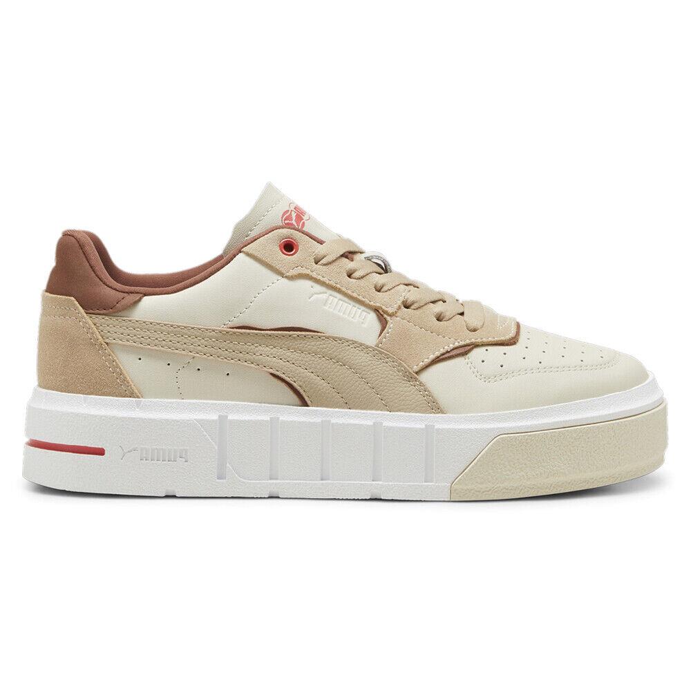 Puma Cali Court No Filter Lace Up Womens Beige Off White Sneakers Casual Shoes - Beige, Off White