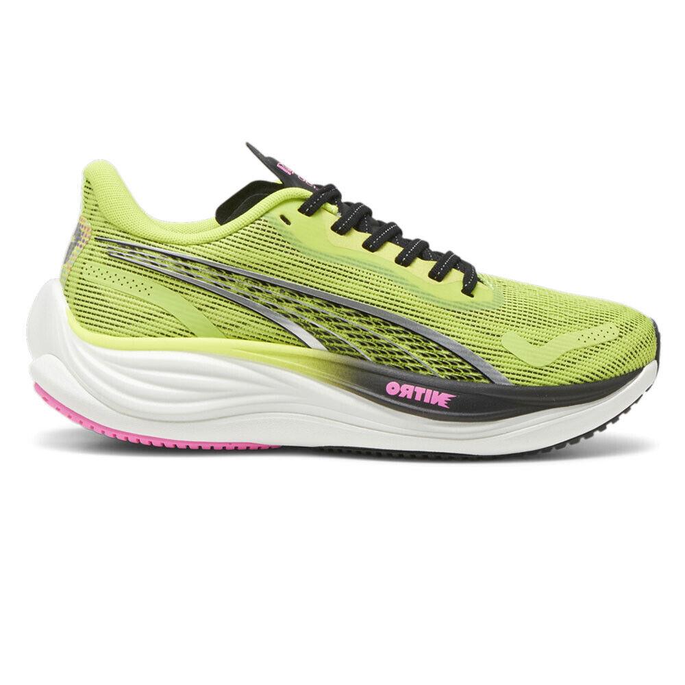 Puma Velocity Nitro 3 Psychedelic Rush Running Womens Yellow Sneakers Athletic