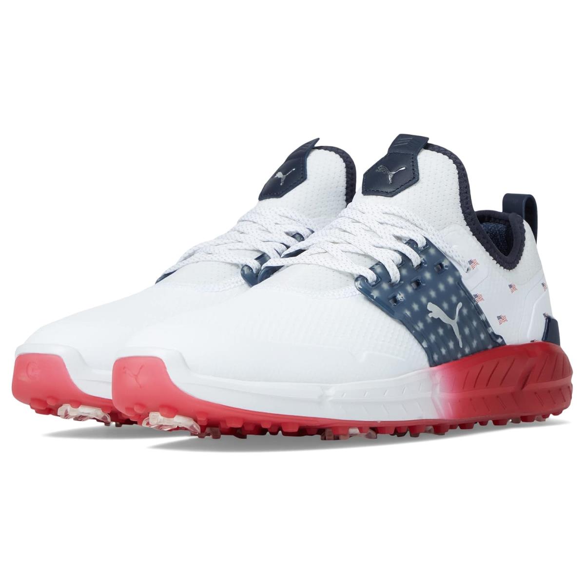 Man`s Shoes Puma Golf Ignite Articulate Volition Golf Shoes - Puma White/Puma Silver/Ski Patrol