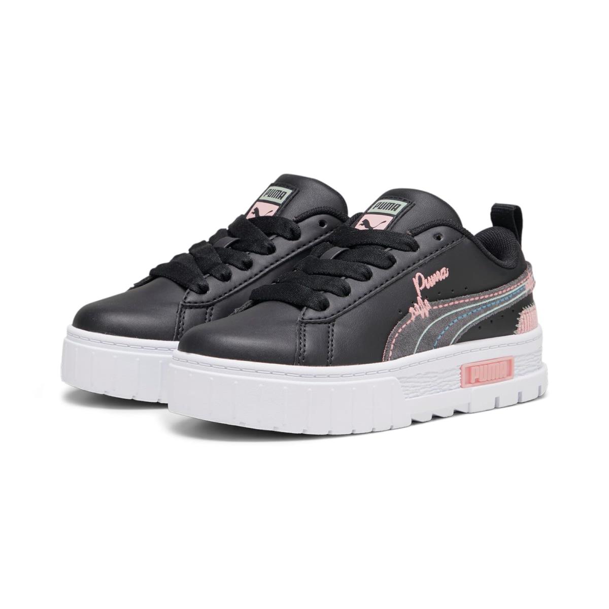 Children Unisex Shoes Puma Kids Mayze Sweater Weather Little Kid - Puma Black/Future Pink/Green Fog