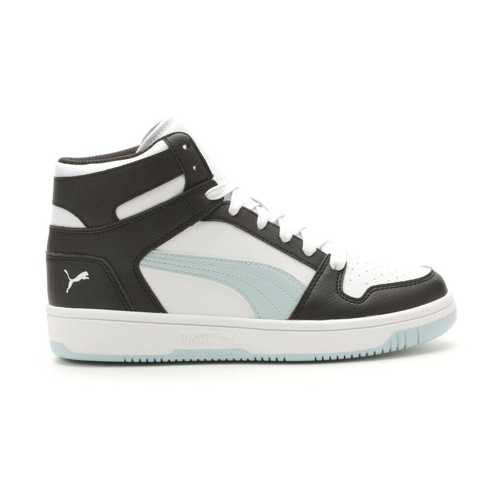 Puma Rebound Layup High Top Womens Black White Sneakers Casual Shoes 39489152 - Black, White