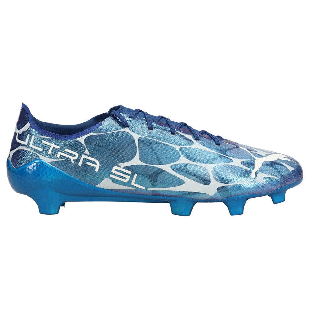 Puma Ultra Si Glow Soccer Cleats Mens Blue Sneakers Athletic Shoes 106788-01 - Blue