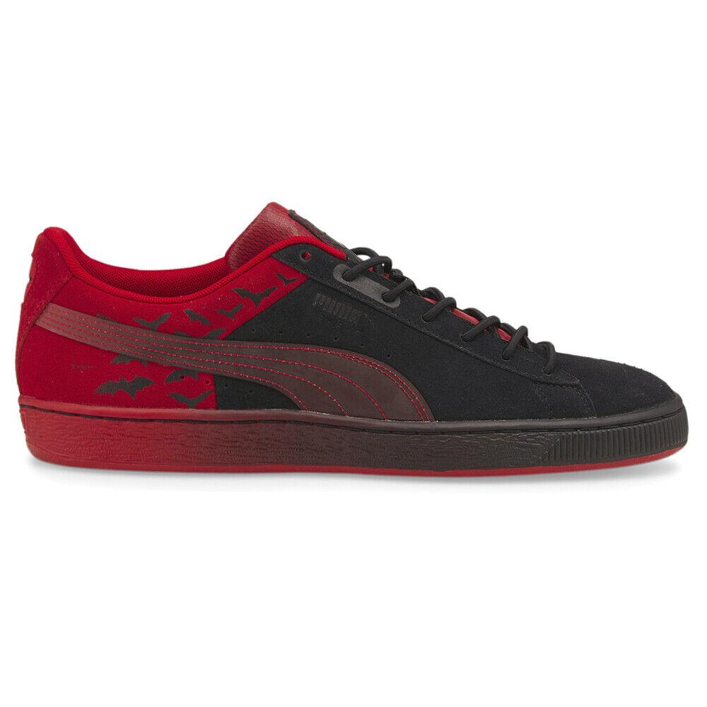 Puma Bat X Suede Classic Lace Up Mens Black Red Sneakers Casual Shoes 38329101 - Black, Red