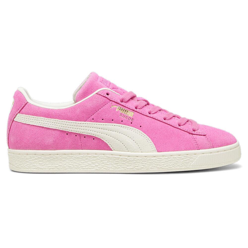 Puma Suede Neon Lace Up Mens Pink Sneakers Casual Shoes 39650701