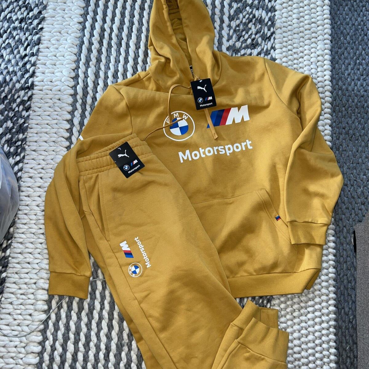 Puma Bmw Motorsport Essential Logo Hoodie Pants Set Men s Gold M