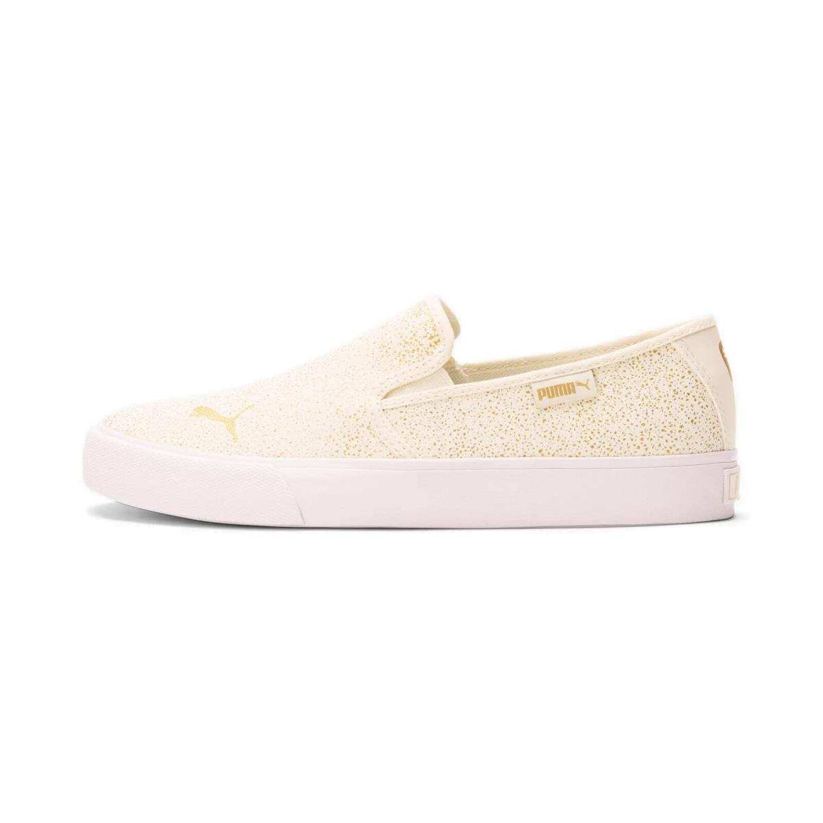 Puma Womens Bari Slip On Sneaker Ivory Glow/team Gold/white 6