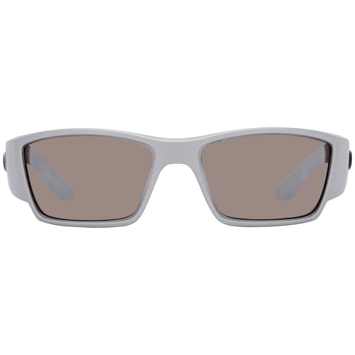 Costa Del Mar Corbina Pro Copper Silver Mirror Polarized Glass Wrap Men`s - Frame: Silver, Lens: Multi