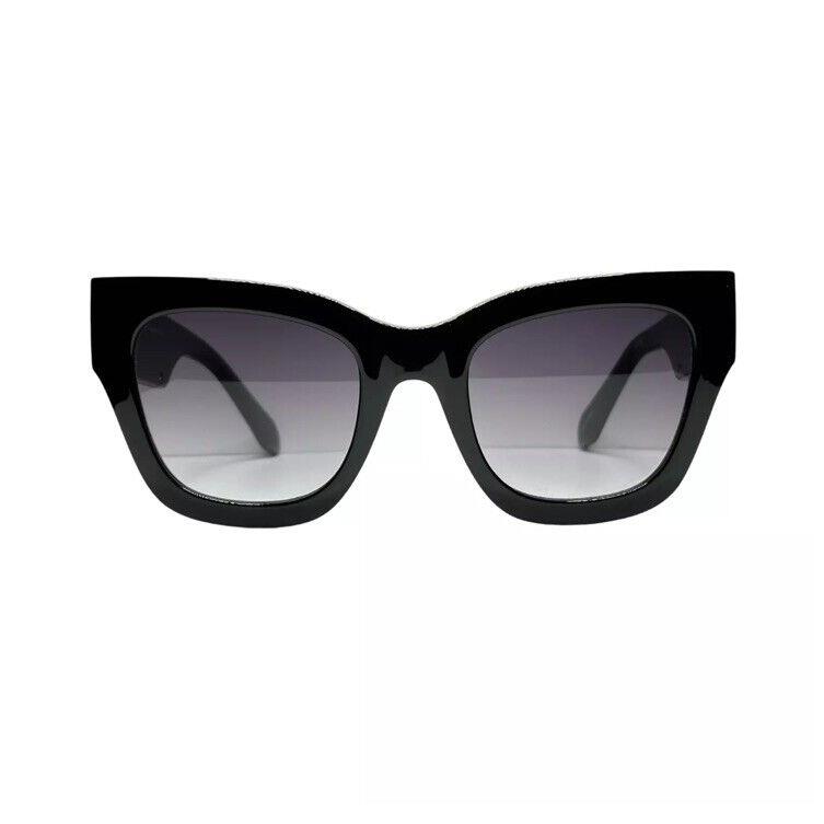 Quay By The Way Designer Chic Oversized Sunglasses Black Frame Smoke Lens