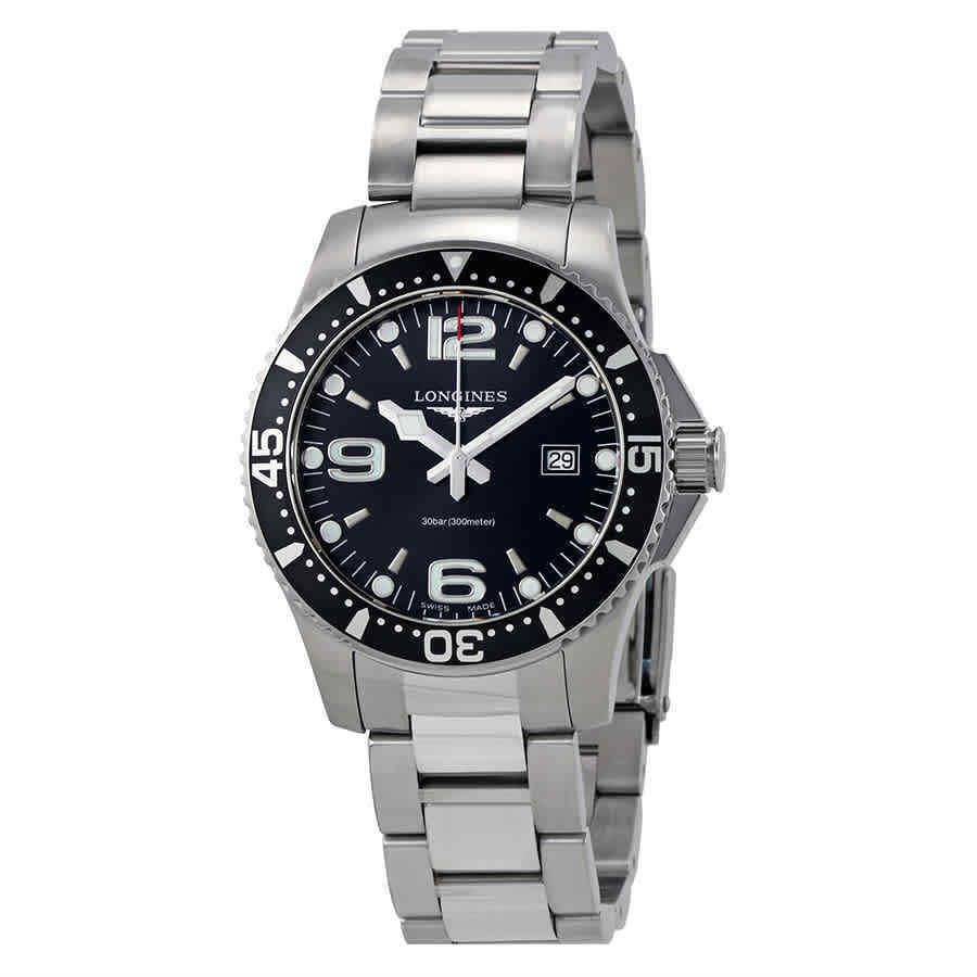 Longines Hydroconquest Black Dial Men`s 39mm Watch L3.730.4.56.6