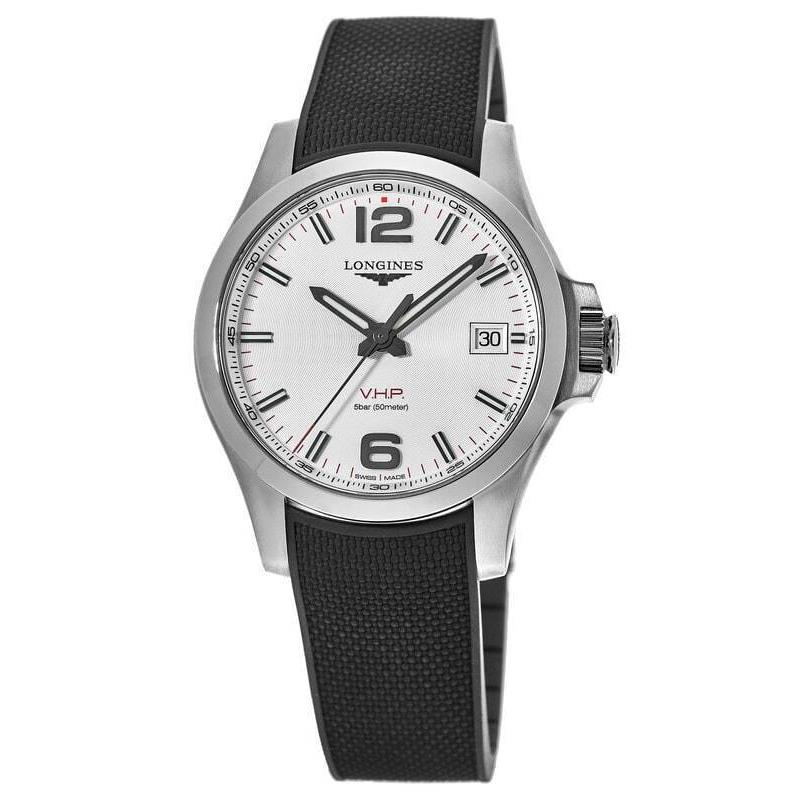 Longines Conquest V.h.p. 41mm Silver Dial Black Men`s Watch L3.716.4.76.9